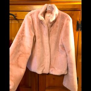 Pink Teddy Jacket with Full Gathered Sleeves